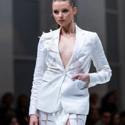 Origami Crane Linen Blazer
