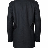 Linen blazer with origami crane brooch