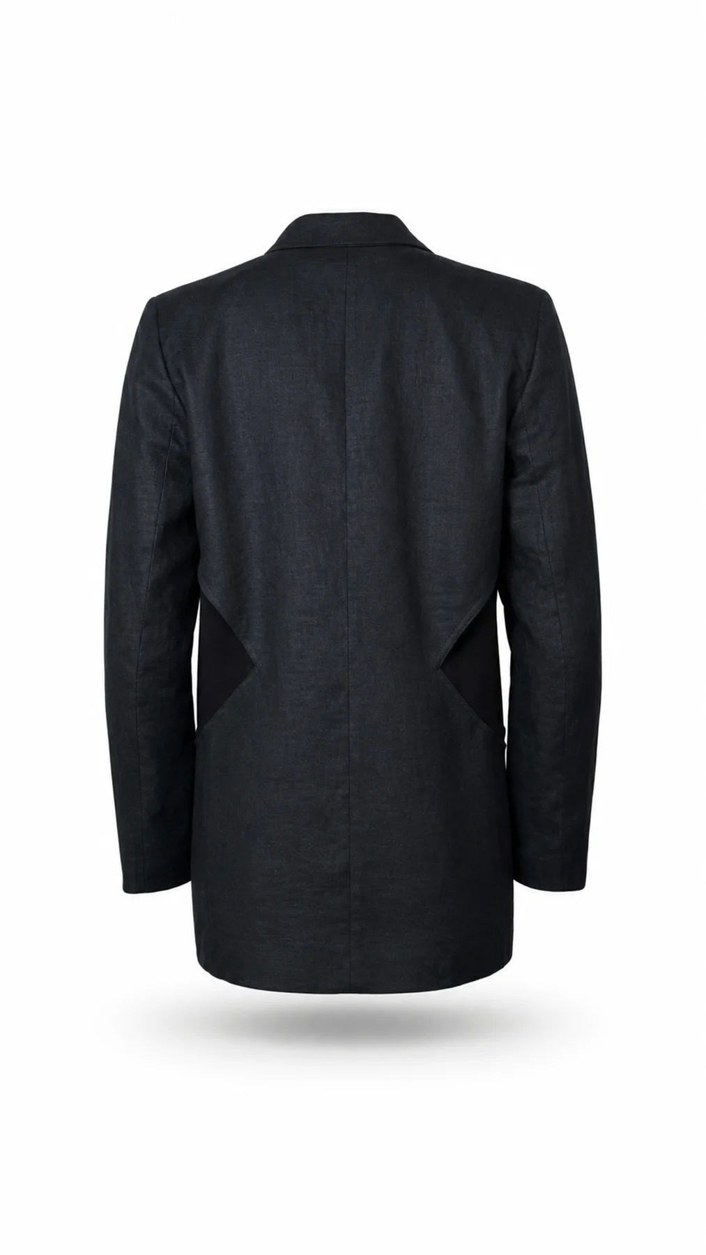 Linen blazer with origami crane brooch