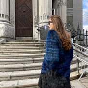 Fur coat indigo