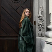 Fur coat emerald