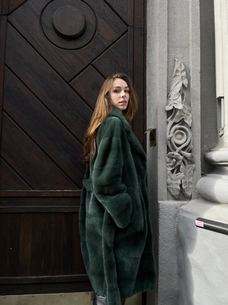 Fur coat emerald