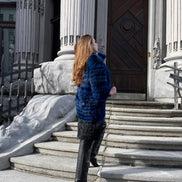 Fur coat indigo