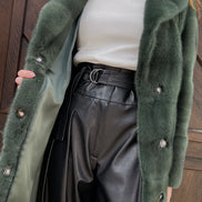 Fur coat emerald