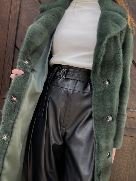 Fur coat emerald