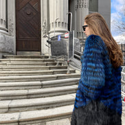 Fur coat indigo