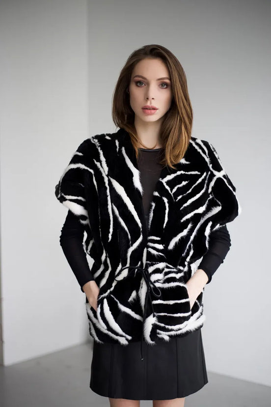 Fur vest Black