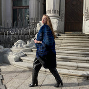 Fur coat indigo