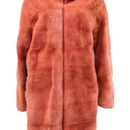 Fur coat terracotta