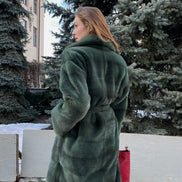 Fur coat emerald