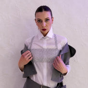 Silver Crystal Harness Top