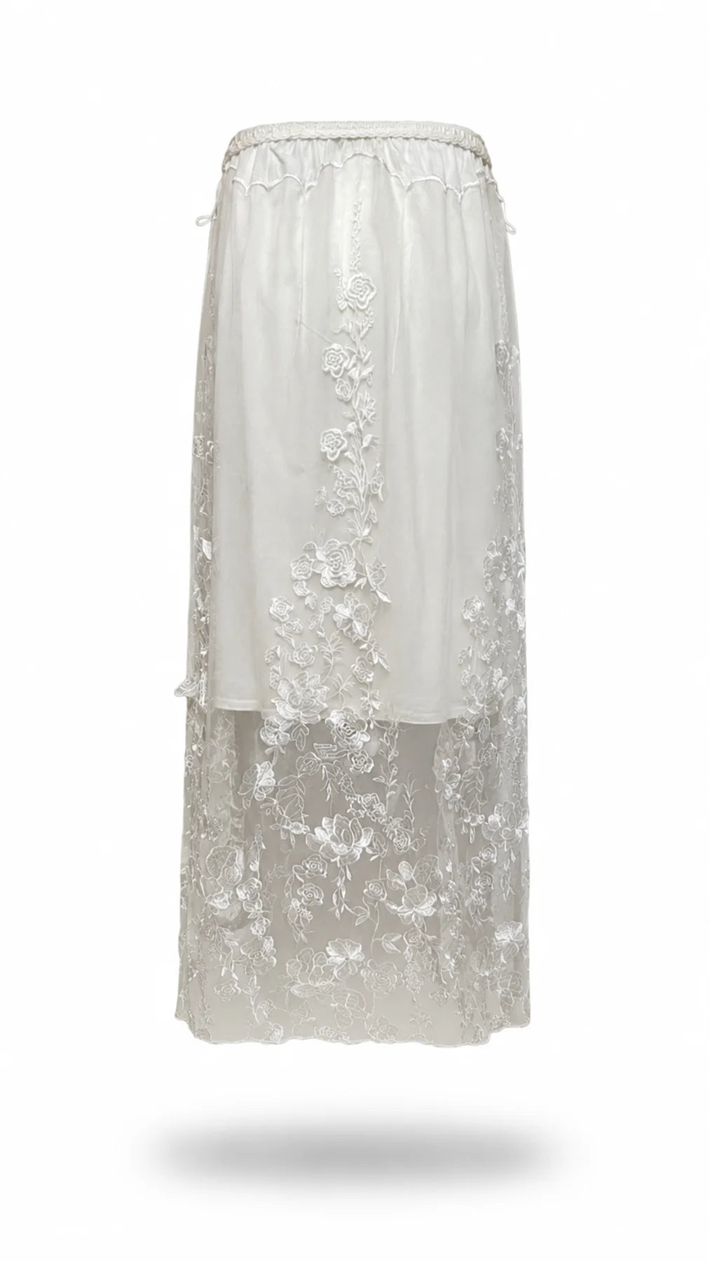 FLORAL EMBROIDERED SKIRT