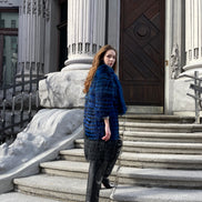 Fur coat indigo