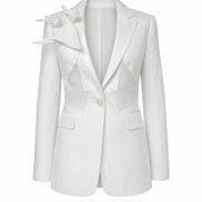 Origami Crane Linen Blazer