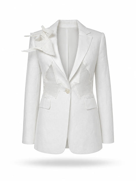 Origami Crane Linen Blazer