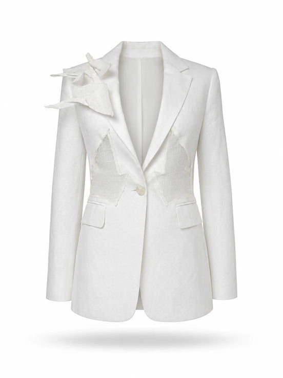 Origami Crane Linen Blazer