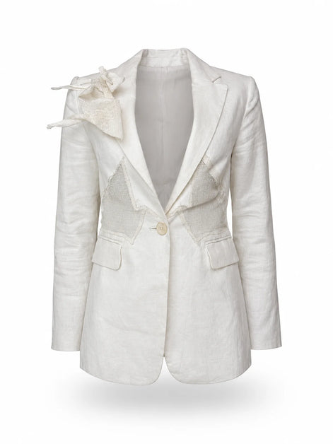 Origami Crane Linen Blazer