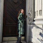 Fur coat emerald