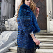 Fur coat indigo