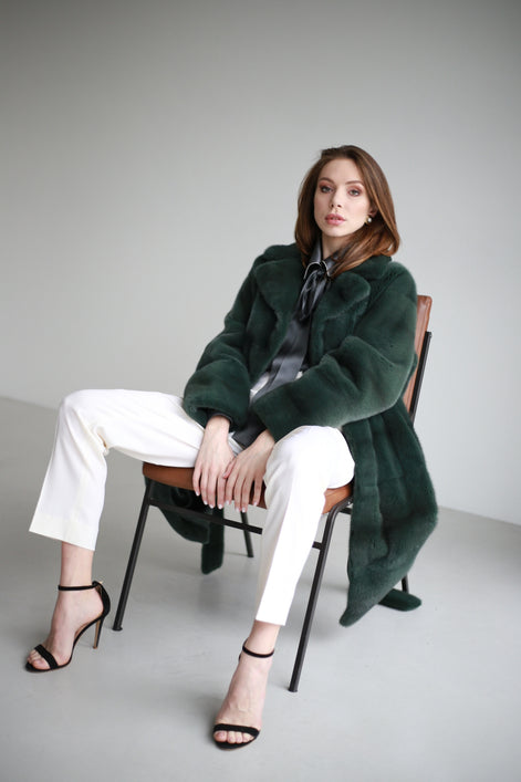 Fur coat emerald