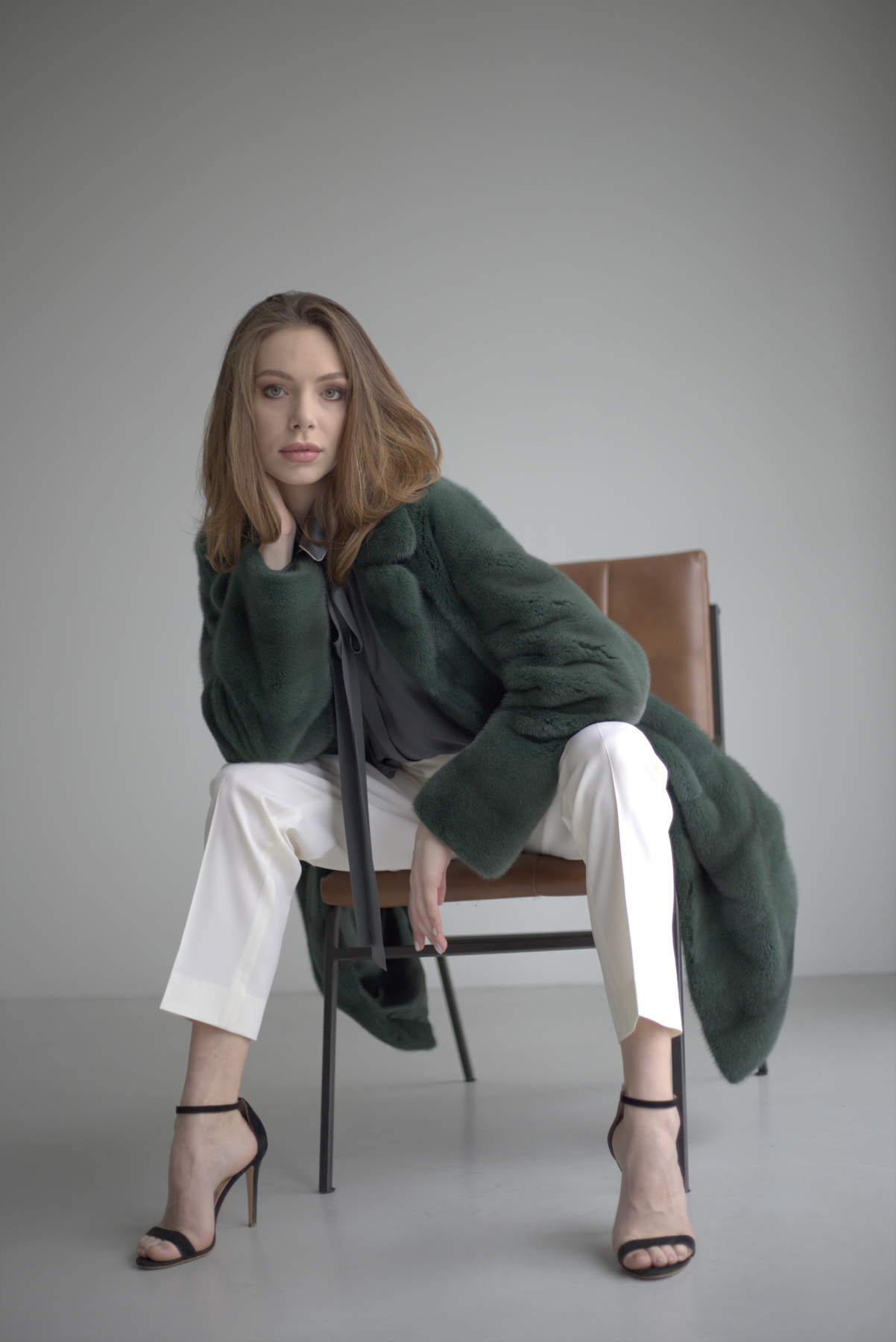 Fur coat emerald