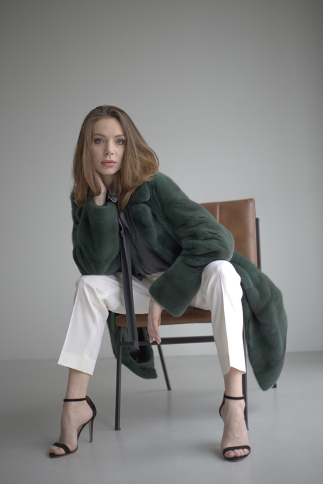 Fur coat emerald