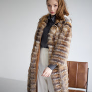 Fox fur coat brown