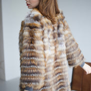 Fox fur coat brown