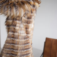 Fox fur coat brown
