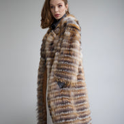 Fox fur coat brown