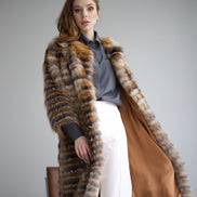 Fox fur coat brown