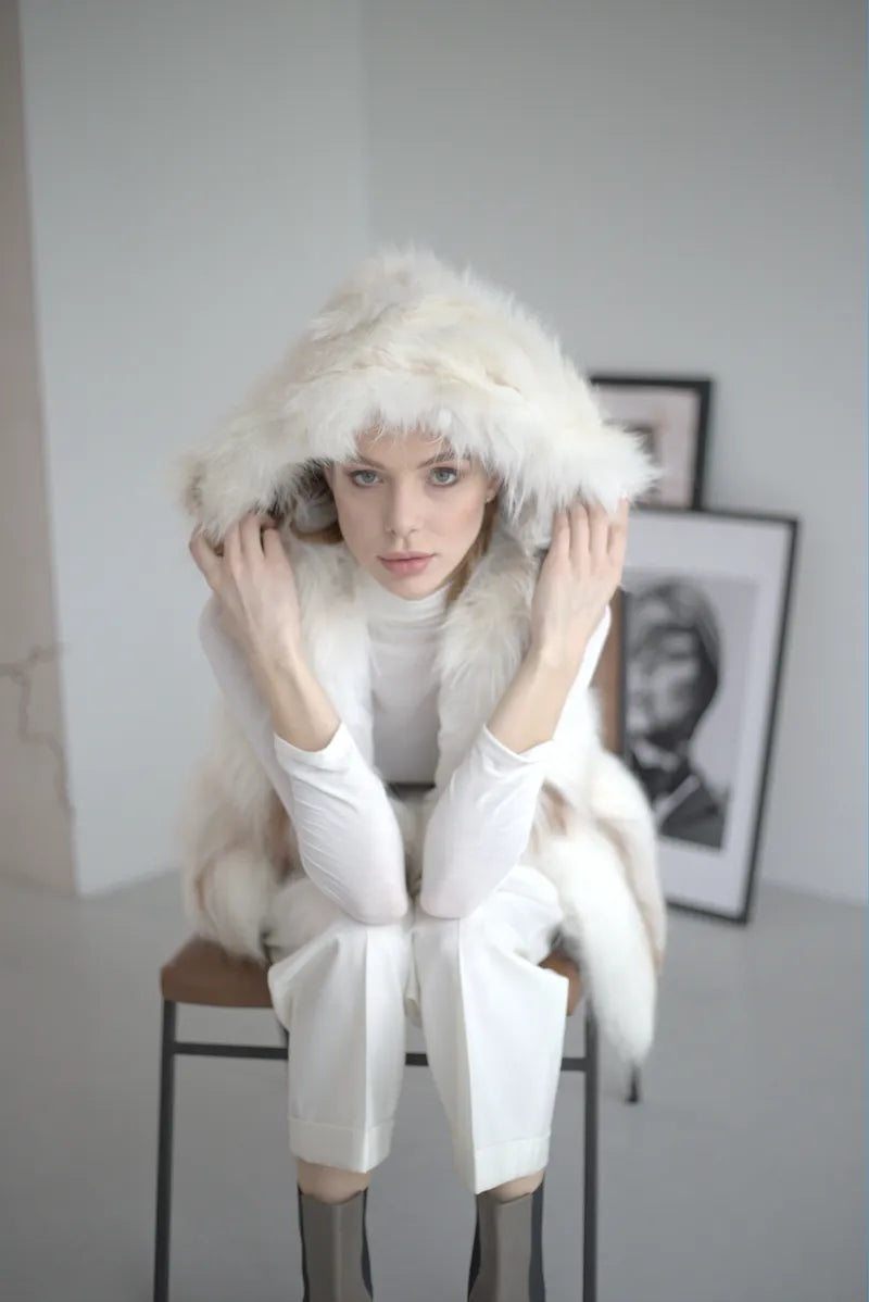 Fur vest White