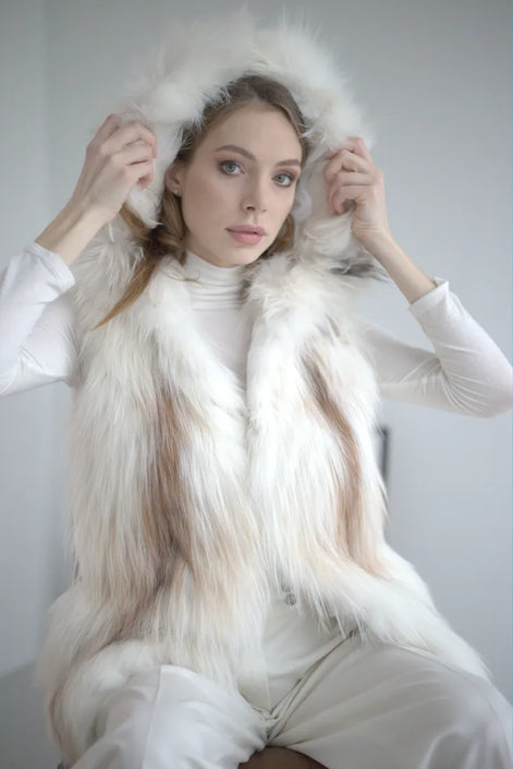 Fur vest White