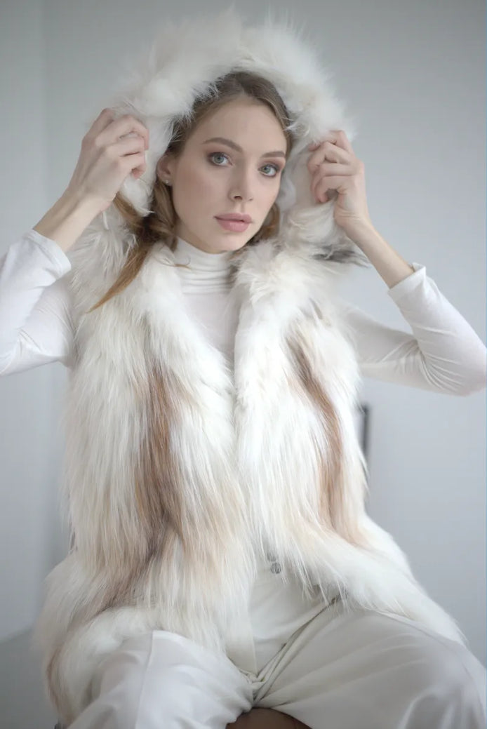 Fur vest White