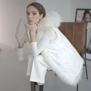 Fur vest White