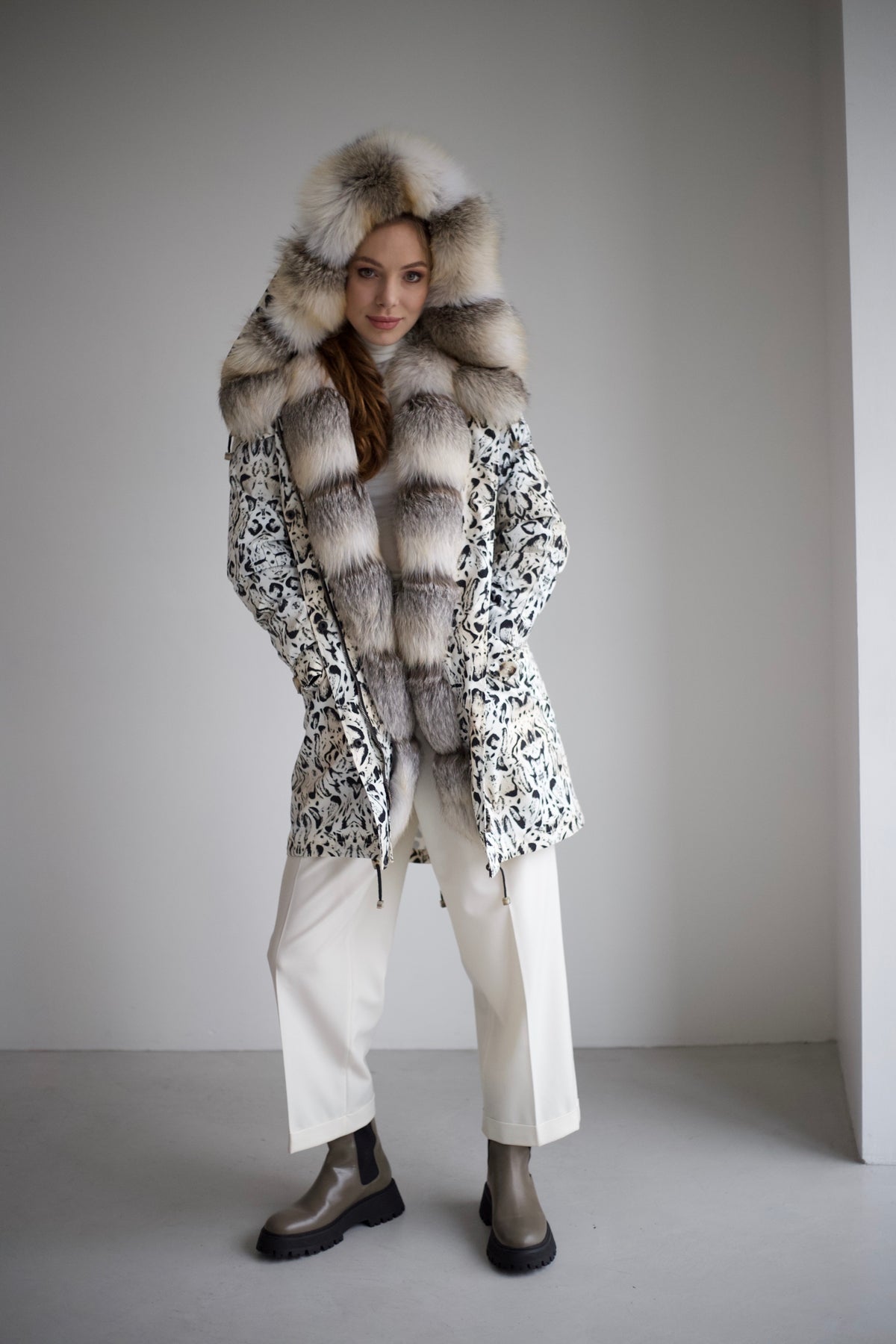Parka lynx print