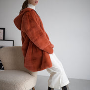 Fur coat terracotta
