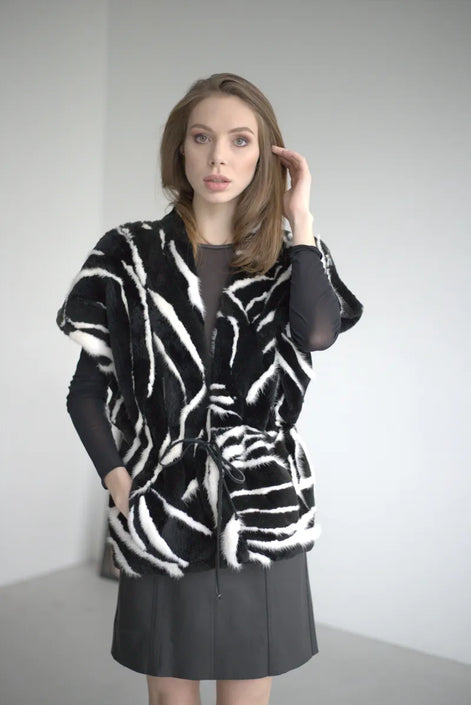 Fur vest Black