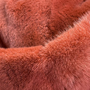 Fur coat terracotta
