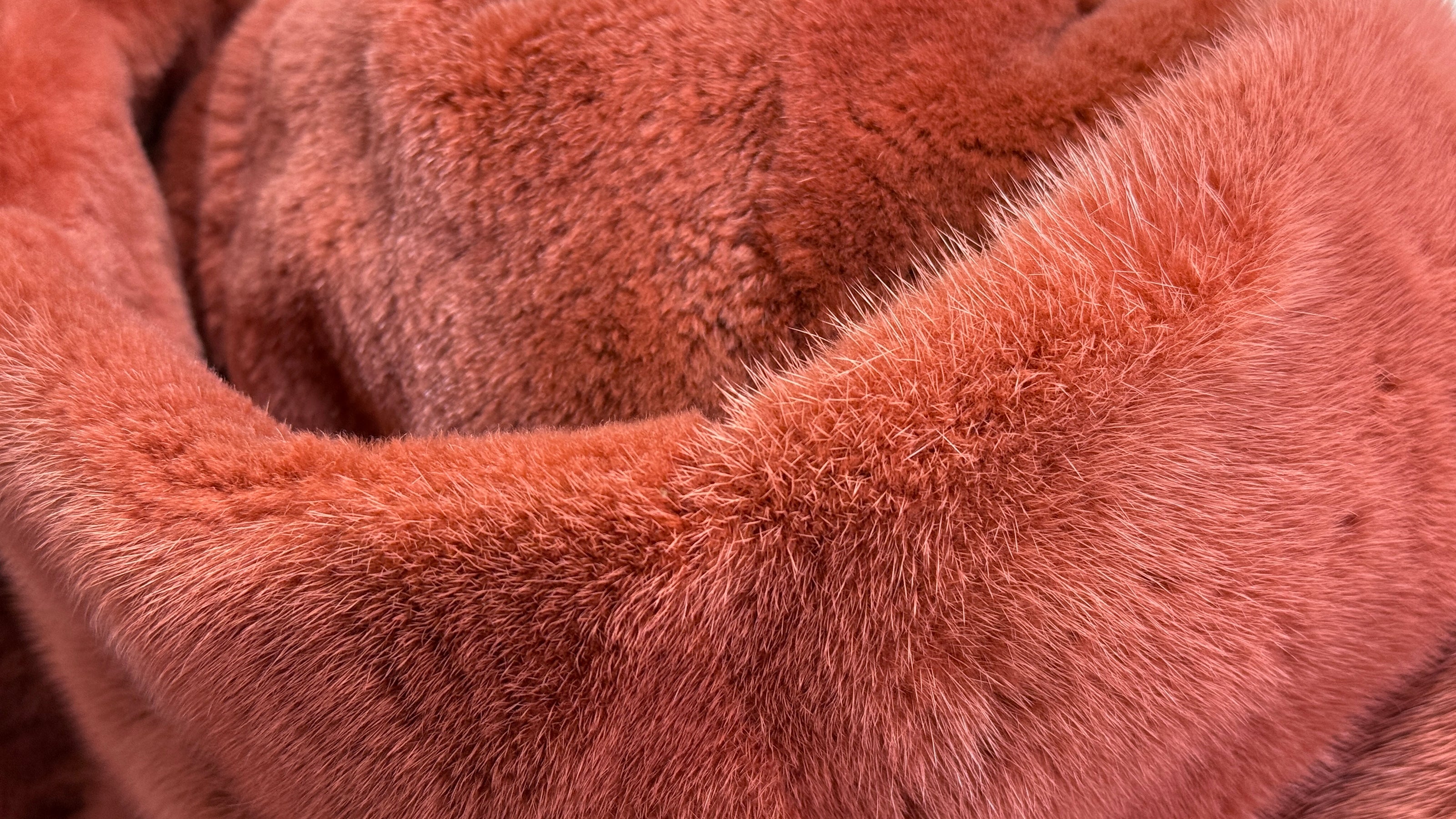 Fur coat terracotta