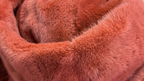 Fur coat terracotta