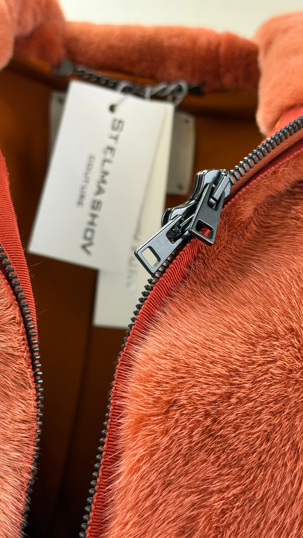 Fur coat terracotta