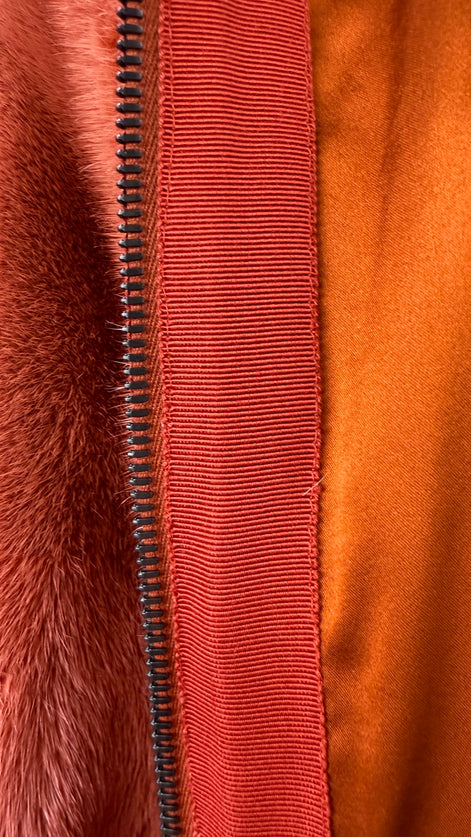 Fur coat terracotta