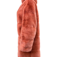 Fur coat terracotta