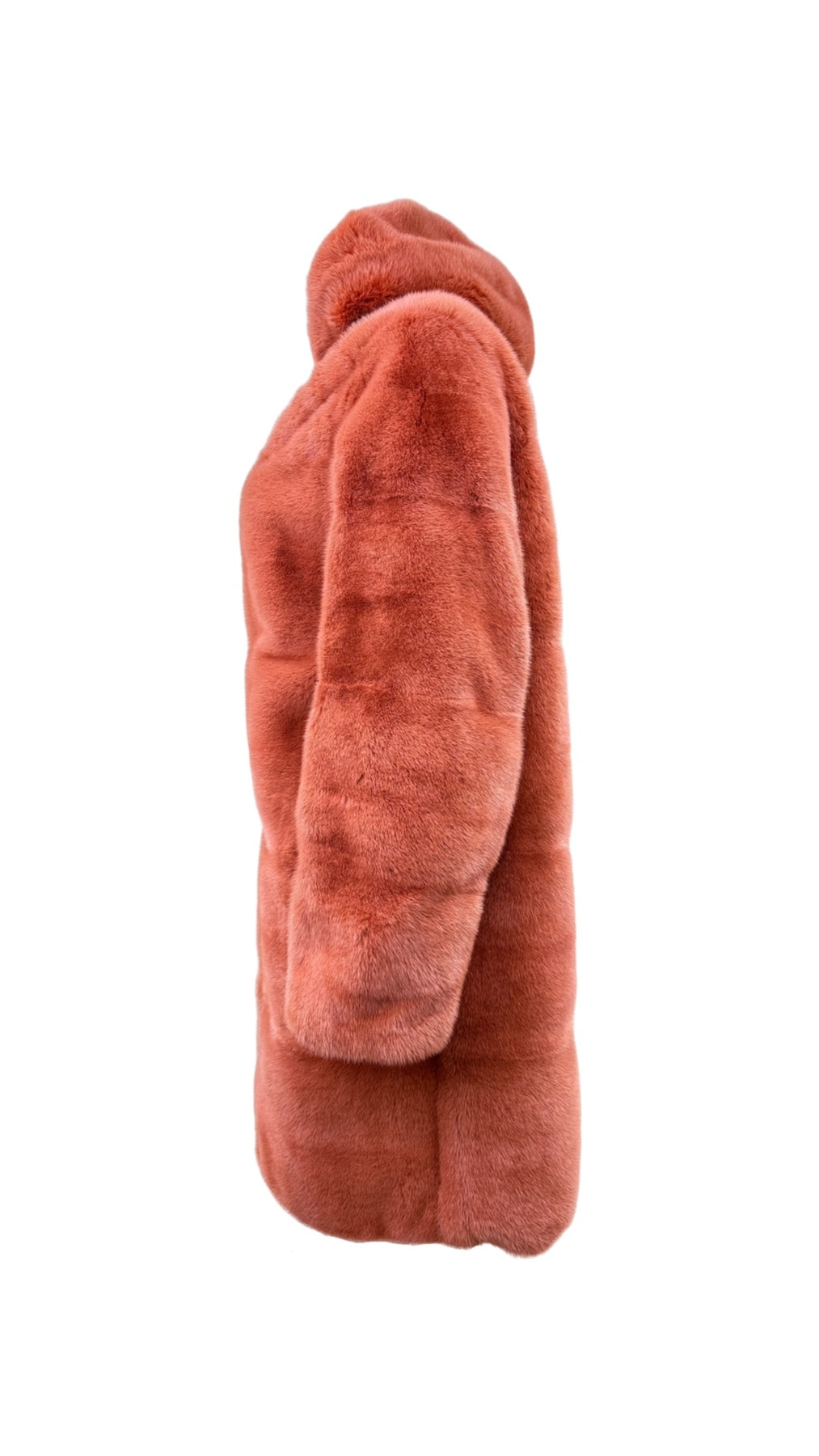 Fur coat terracotta
